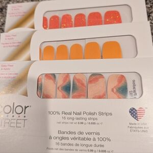 Color Street Nail Polish Strips - Sparkling Orange and Multicolor